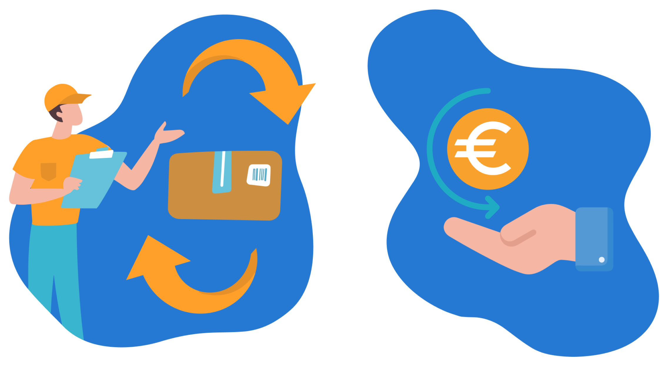 ilustração de uma pessoa a receber o reembolso